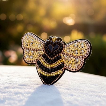 Handmade Jewelry Bee Beaded Brooch Pin